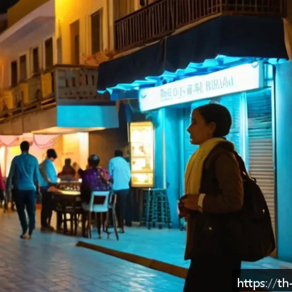 알바니아에서 주의할 범죄 - A bustling nighttime street scene in Tirana, Albania, featuring well-lit sidewalks lined with open s...